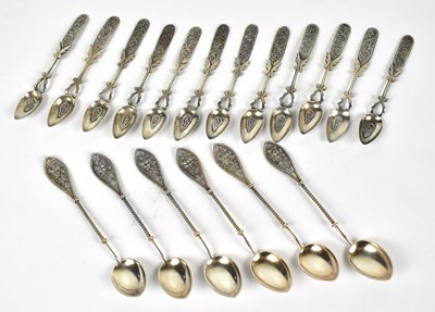 Lot 1182 - A set of six 830 grade silver teaspoons