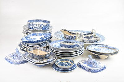 Lot 1482 - A collection of 19th century blue and white...