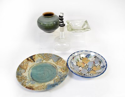 Lot 618 - A studio pottery bowl by John Calver, together...