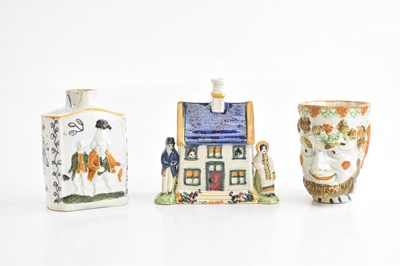 Lot 1484 - Three pieces of 18th century Prattware...