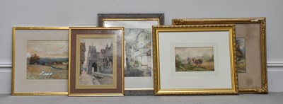 Lot 1771 - HENRY BAILEY; watercolour, ploughing scene,...