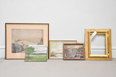 Lot 1777 - N. D; pastel, landscape, 44 x 55cm, an oil on...