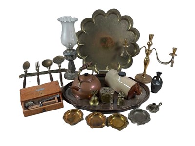 Lot 648 - A collection of brass and copper, together...