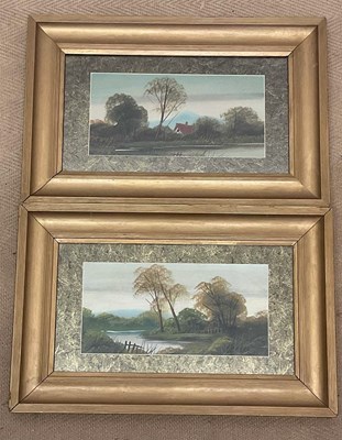 Lot 407 - UNATTRIBUTED; a pair of oils on board, rural...