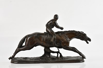 Lot 2326 - AFTER ALFRED BARYE; a bronzed spelter model of...