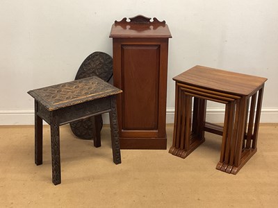 Lot 702 - A mahogany pot cupboard, height 77cm, together...