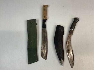 Lot 192 - ELWELL; a 1963 army issue machete, length 33cm,...
