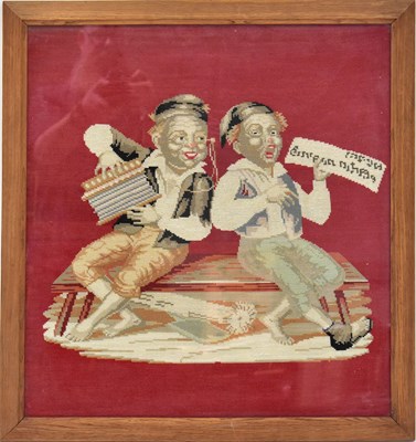 Lot 359 - A Victorian needlework tapestried picture...