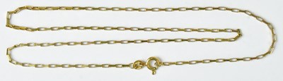 Lot 805 - A 9ct yellow gold chain link necklace, length...