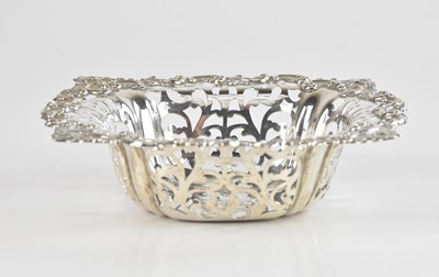 Lot 408 - A sterling silver dish, with cast and pierced...