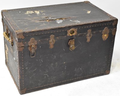Lot 548 - A vintage wooden steamer travelling trunk with...