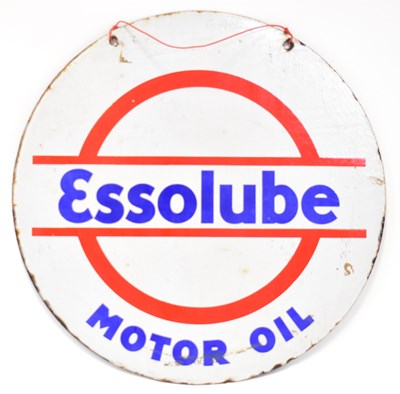 Lot 260 - A vintage Essolube Motor Oil enamelled sign,...