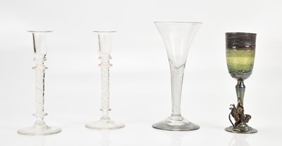 Lot 1218 - A pair of Georgian style clear glass...