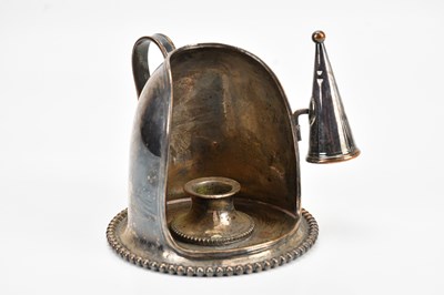 Lot 1470 - A 19th century Sheffield plate chamberstick.
