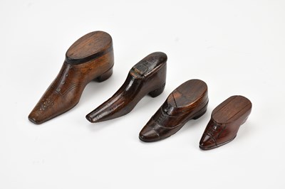 Lot 552 - Four Victorian novelty snuff boxes formed as...