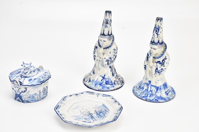 Lot 1334 - DELFT; a pair of tin glazed earthenware...