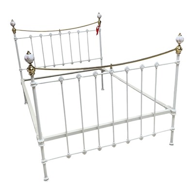 Lot 91 - A Victorian style white painted and brass cast...