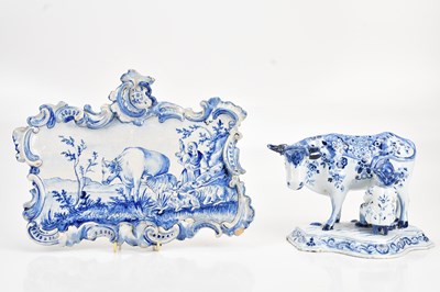 Lot 1323 - DELFT; a 19th century tin glazed earthenware...