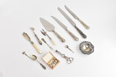 Lot 289 - A collection of silver items comprising a pair...