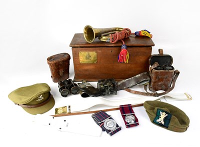 Lot 748 - A mahogany military box with brass plaque for '...