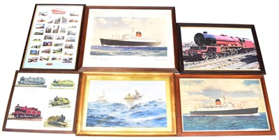 Lot 479 - Six prints relating to railway and maritime...