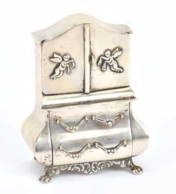 Lot 85 - A novelty French silver miniature serpentine...