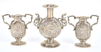 Lot 92 - ISAAC MANHEIM; a pair of imported hallmarked...