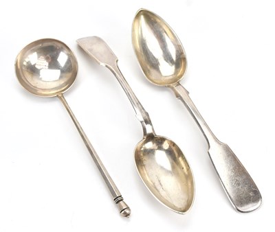 Lot 262 - A Russian silver tablespoon with acorn finial,...
