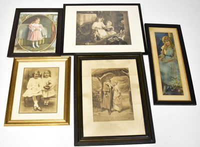 Lot 466 - Five 19th and 20th century framed sentimental...