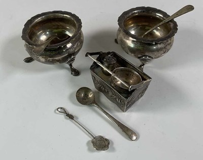 Lot 547 - A pair of hallmarked silver open salts,...