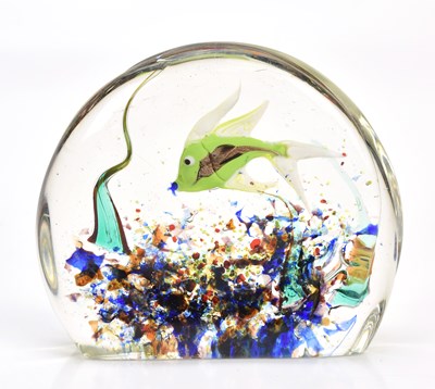 Lot 1597 - MURANO; an aquarium block, internally...