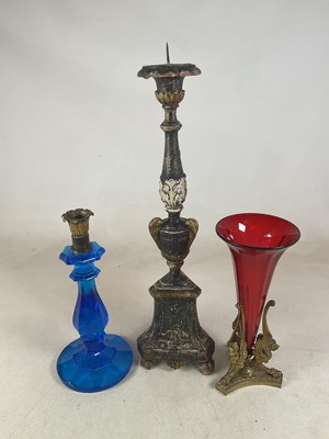 Lot 310 - A large pricket candle holder, height 74cm,...