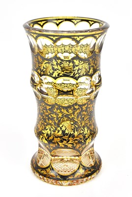 Lot 1612 - A good Bohemian overlaid and faceted glass...
