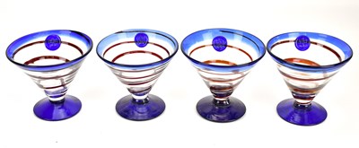 Lot 1620 - Four contemporary conical glass bowls, with...