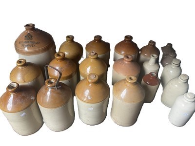 Lot 47 - Twenty stoneware flagons and other similar...
