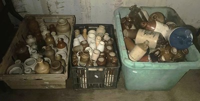 Lot 53 - A large quantity of stoneware flagons, bottles...