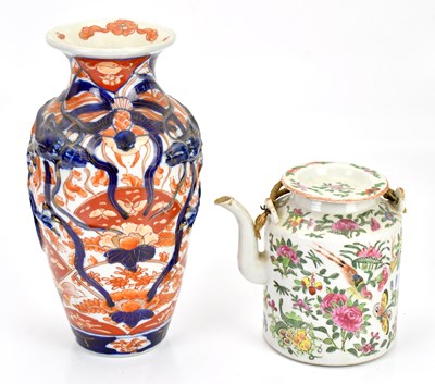 Lot 1657 - A Chinese Famille Rose tea kettle, decorated...