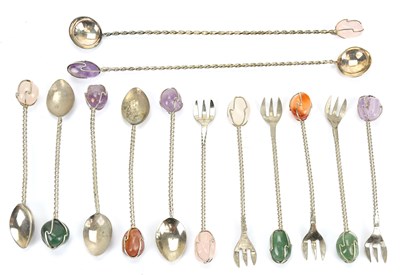 Lot 281 - Five Continental white metal spoons and...