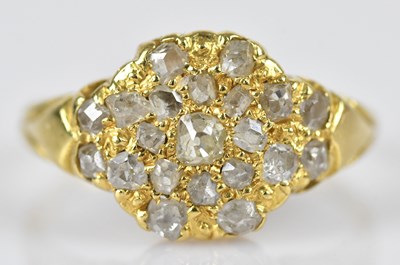Lot 439 - An 18ct yellow gold diamond set signet ring,...