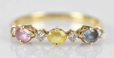 Lot 567 - A 14ct yellow gold dress ring, set with a...