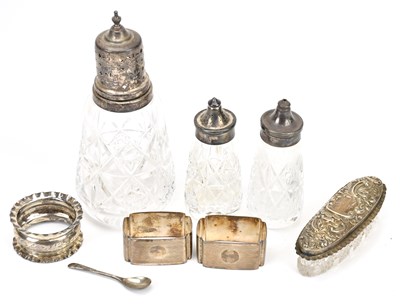 Lot 232 - A collection of hallmarked silver mounted...