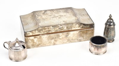 Lot 325 - A George V hallmarked silver cigarette box,...