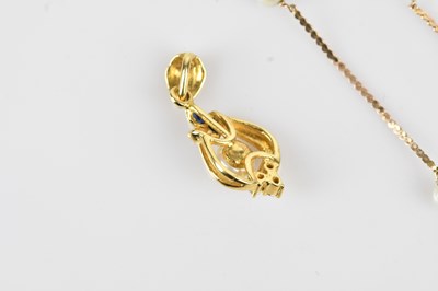 Lot 36 - A 9ct gold pearl set bracelet, length 200mm,...
