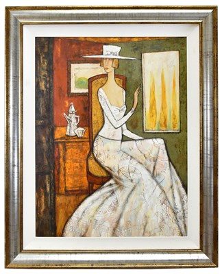 Lot 125 - LUDMILA CURILOVA; oil on canvas, Art Deco...