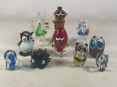 Lot 327 - Ten decorative hand-blown glass models...