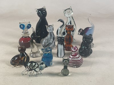 Lot 328 - Fourteen hand-blown art glass models of...