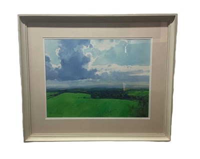 Lot 397 - RICHARD THORN RI SWAC; watercolour, 'Looking...