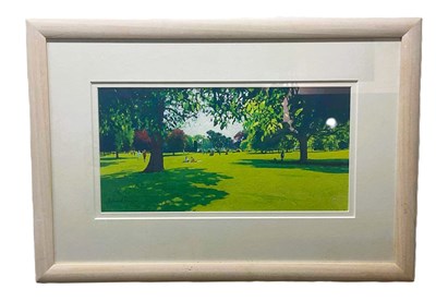 Lot 375 - RICHARD THORN RI SWAC; gouache, 'Summer Park',...
