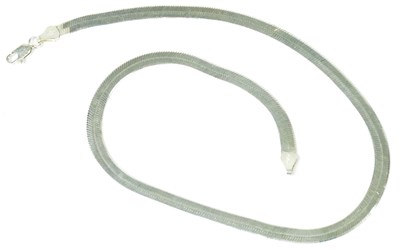 Lot 807 - A silver snake link necklace with lobster...