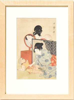 Lot 236 - KITAGAWA UTAMARO (c. 1753-1806); woodblock...
